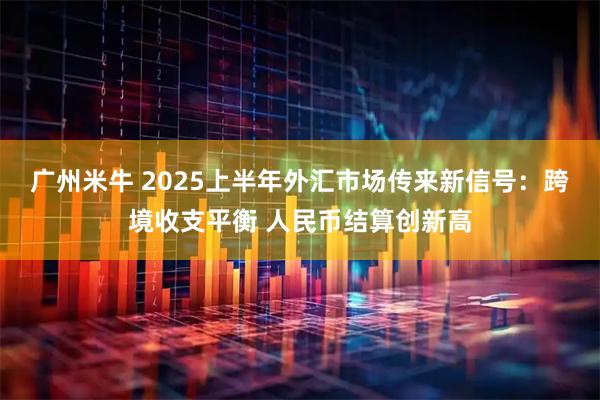 广州米牛 2025上半年外汇市场传来新信号:跨境收支平衡 人民币结算创新高